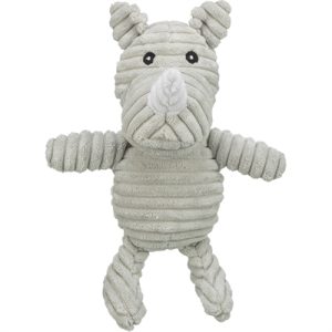 Trixie neushoorn ribstof pluche grijs