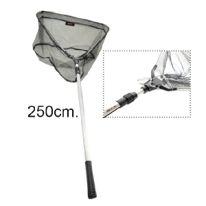 Quality opklapbaar schepnet teleskoop 250cm 5mm maas
