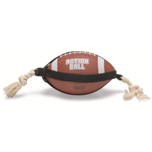 Action rugbybal met touw 21cm bruin