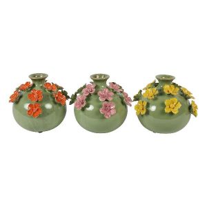 Countryfield Vaas Fleur M a3 geel/groen/roze 17×17
